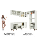 Cocina Integral Esquinera 402cm Blanco Reims Madesa 02