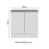 Armario para Baño de 80cm 2 Puertas Blanco