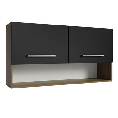 Gabinete Superior 105 cm 2 Puertas 1 Nicho Marrón/Negro Emilly Madesa