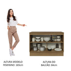 Gabinete Bajo 120 cm 2 Puertas Marrón/Gris Lux Madesa
