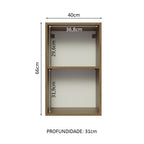 Gabinete Superior 40 cm 1 Puerta Marrón/Gris Lux Madesa 01
