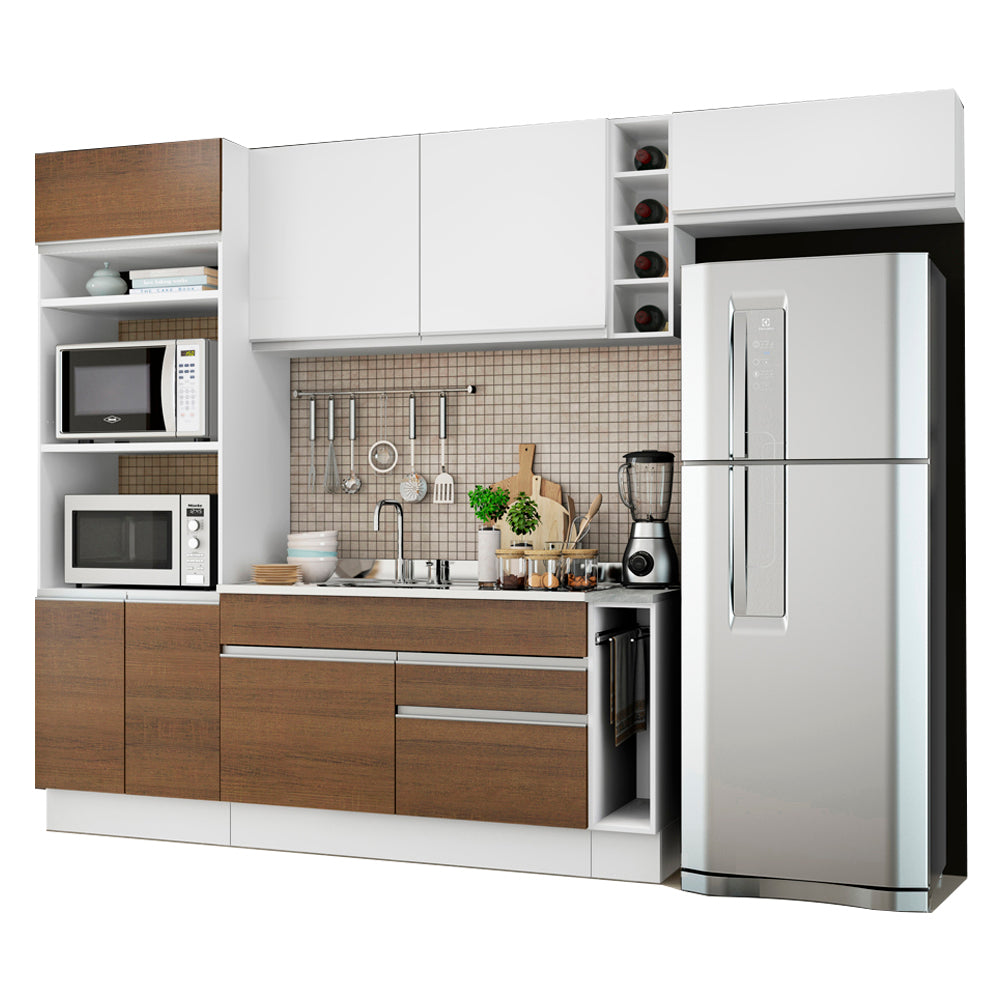 Cocina Integral 290cm Marrón/Blanco Safira 04