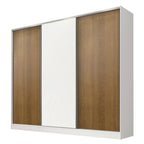 Clóset Matrimonial 231 cm 3 Puertas Corredizas 100% MDF Blanco/Marrón Royale Madesa