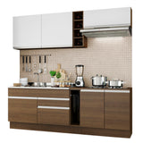 Cocina Integral 220 cm Marrón/Marrón/Blanco Parma 03