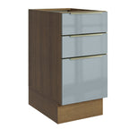 Gabinete Bajo 40 cm 3 Cajones Sin Encimera Marrón/Gris Lux Madesa