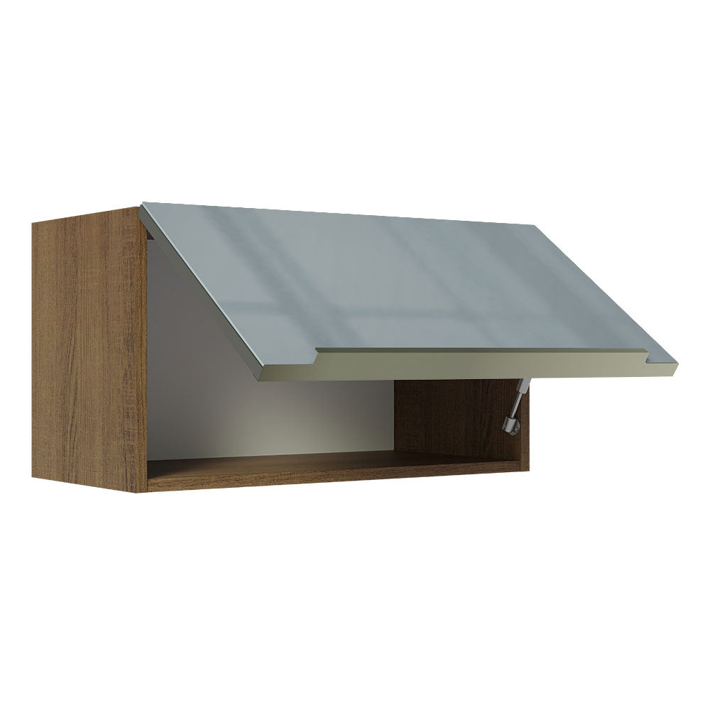 Gabinete Superior 60 cm 1 Puerta Abatible Marrón/Gris Lux Madesa