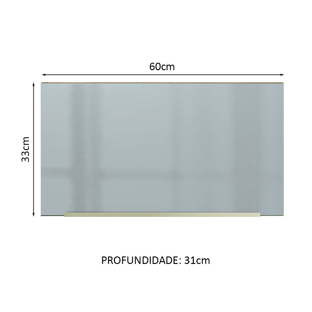 Gabinete Superior 60 cm 1 Puerta Abatible Marrón/Gris Lux Madesa