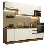 Cocina Integral 260cm Marrón/Blanco 60cm de Profundidad Glamy 02