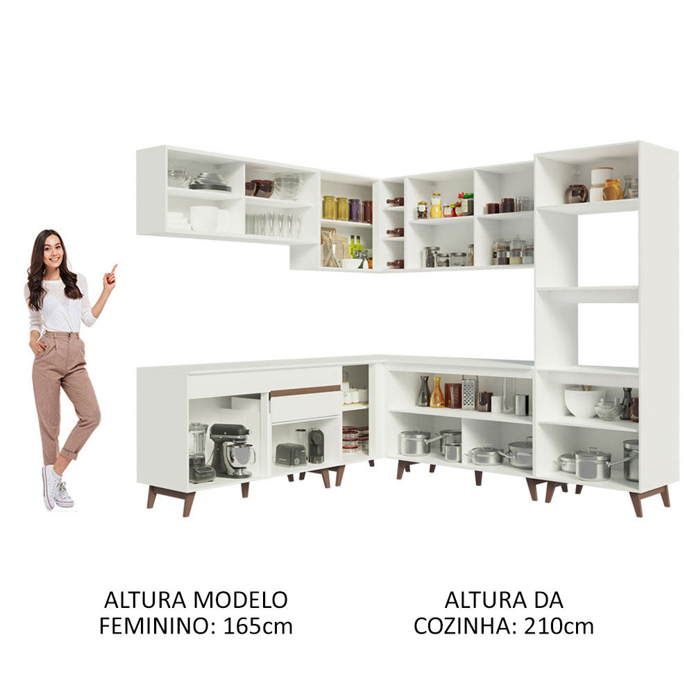 Cocina Integral Esquinera 452cm Blanco Reims Madesa 01