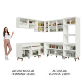 Cocina Integral Esquinera 452cm Blanco Reims Madesa 01