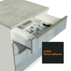 Gabinete Bajo 40 cm 3 Cajones Blanco/Gris Lux Madesa
