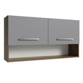 Gabinete Superior 105 cm 2 Puertas 1 Nicho Marrón/Gris Emilly Madesa