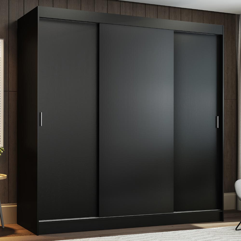 Clóset Matrimonial Madesa Reno 3 Puertas Correderas Negro