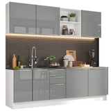 Cocina Integral 240cm Lux Blanco/Gris 05