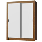Clóset Soltero 117 cm 2 Puertas Corredizas Marrón/Blanco Denver Madesa