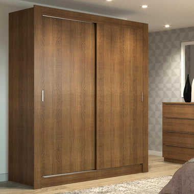 Clóset Soltero 117 cm 2 Puertas Corredizas 2 Cajones Marrón Dallas Madesa