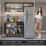 Cocina Integral 165cm Marrón/Negro Emilly 08