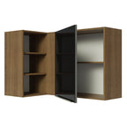 Gabinete Superior Esquinero 166 cm 1 Puerta 3 Nichos Marrón/Negro Lux Madesa