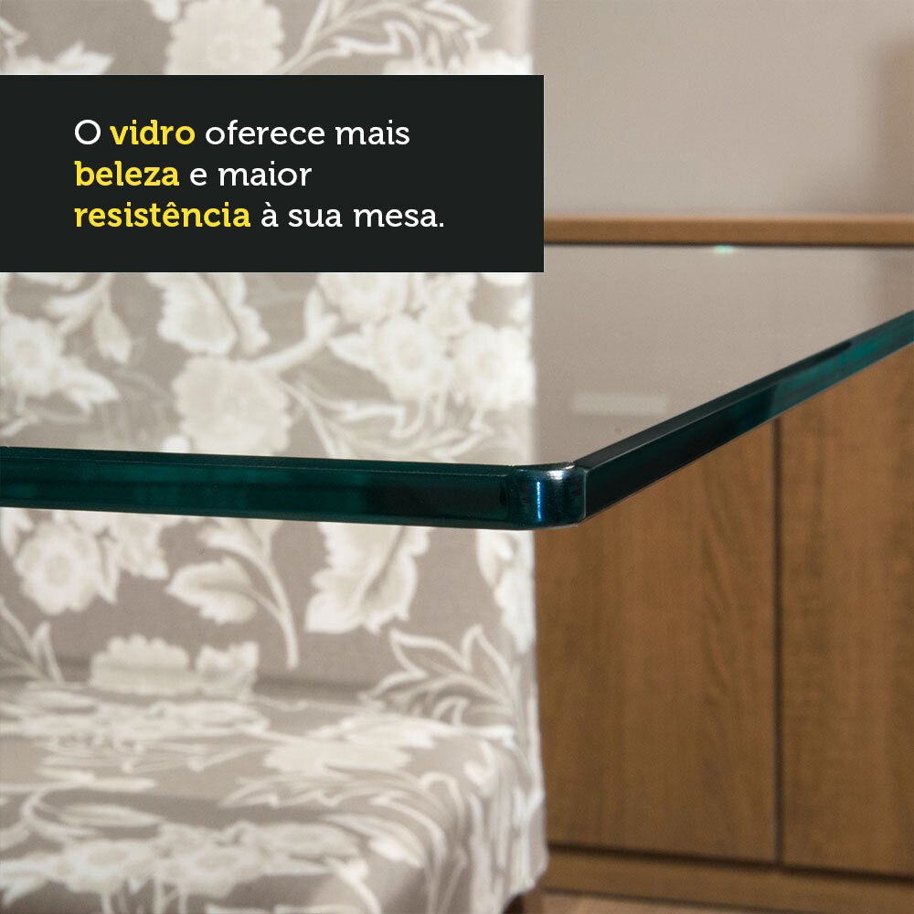 Conjunto de Comedor con Encimera Vidrio 4 Sillas Marrón/Negro Maya Madesa