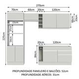 Cocina Integral 270 cm Blanco Jade 09