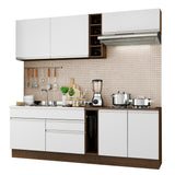 Cocina Integral 220 cm Marrón/Blanco Parma 03