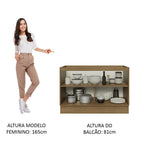 Gabinete Bajo 120 cm 2 Puertas Sin Encimera Marrón/Negro Lux Madesa