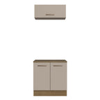 Kit Gabinete Bajo y Gabinete Superior Multiuso 80 cm Marrón/Crema Madesa