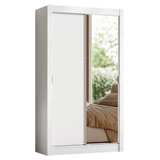 Conjunto de Recámara Individual con Clóset 2 Puertas con 1 Espejo y Cómoda Blanco Madesa