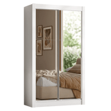 Conjunto de Recámara Individual con Clóset 2 Puertas con Espejos y Cómoda Blanco Madesa