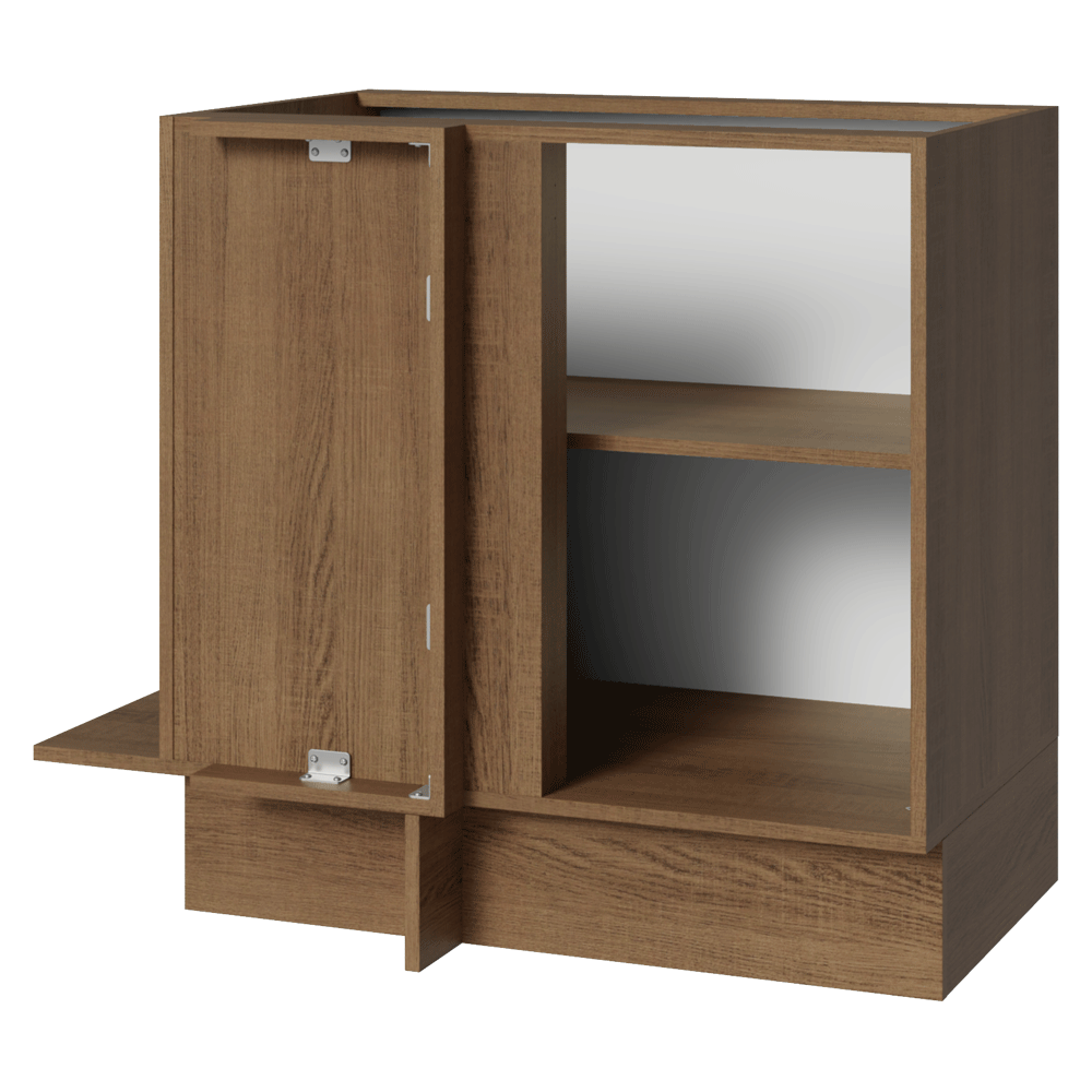 Mueble Esquinero 1 Puerta (Sin Encimera) Marrón/Negro Lux Madesa