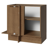 Mueble Esquinero 1 Puerta (Sin Encimera) Marrón/Negro Lux Madesa