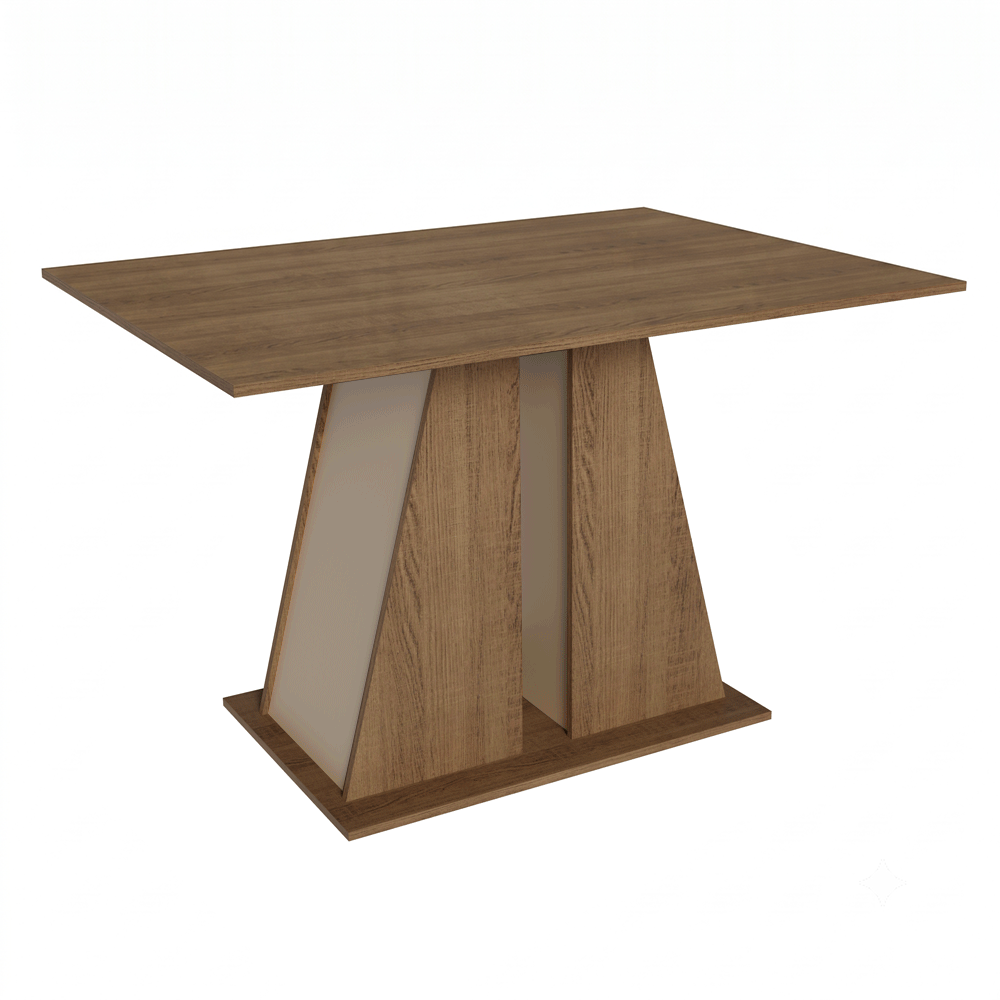 Juego de Comedor Mesa Encimera de Madera 6 Sillas Marrón/Crema/Beige Beverly