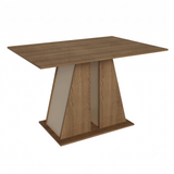 Juego de Comedor Mesa Encimera de Madera 6 Sillas Marrón/Crema/Beige Beverly