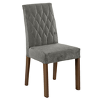 Conjunto de Comedor 8 Sillas Marrón/Silver Leila Madesa