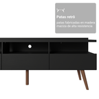 Mueble para TV hasta 65 Pulgadas 160 cm 3 Puertas Negro Londres Madesa