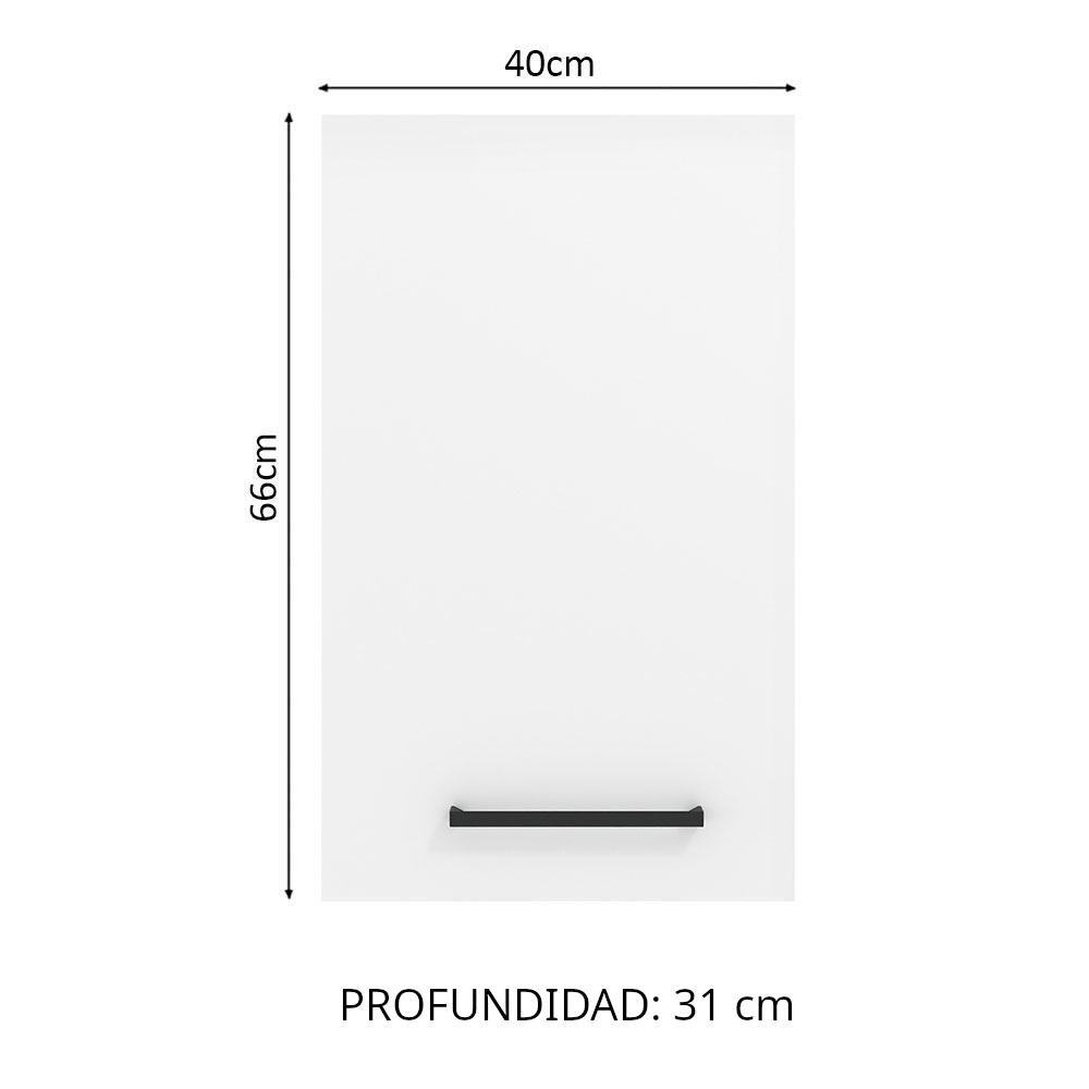 Alacena Madesa Agata 40 cm 1 Puerta Marrón/Blanco