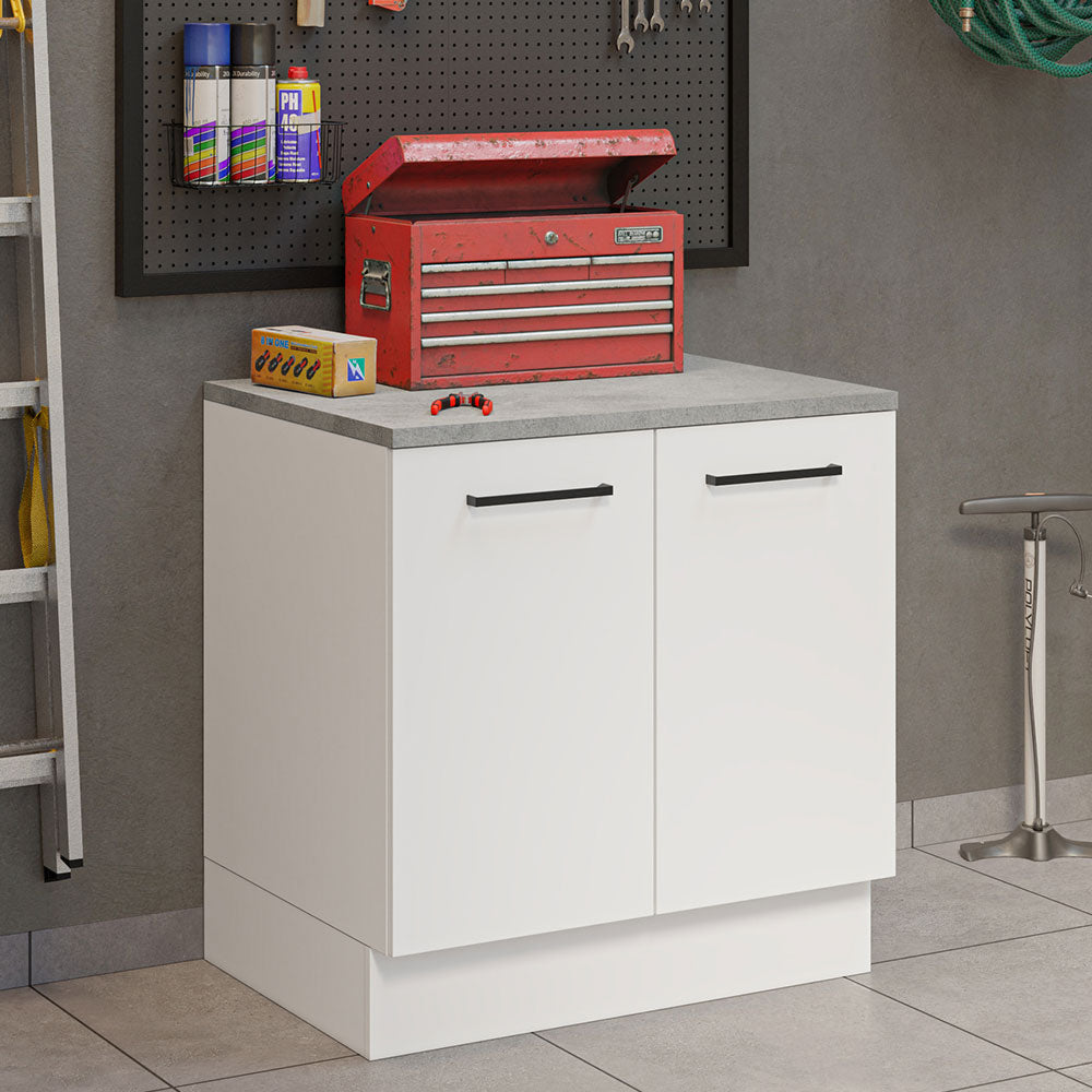 Gabinete Bajo Multiuso 80 cm 2 Puertas Blanco Madesa