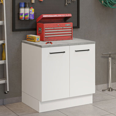Gabinete Bajo Multiuso 80 cm 2 Puertas Blanco Madesa