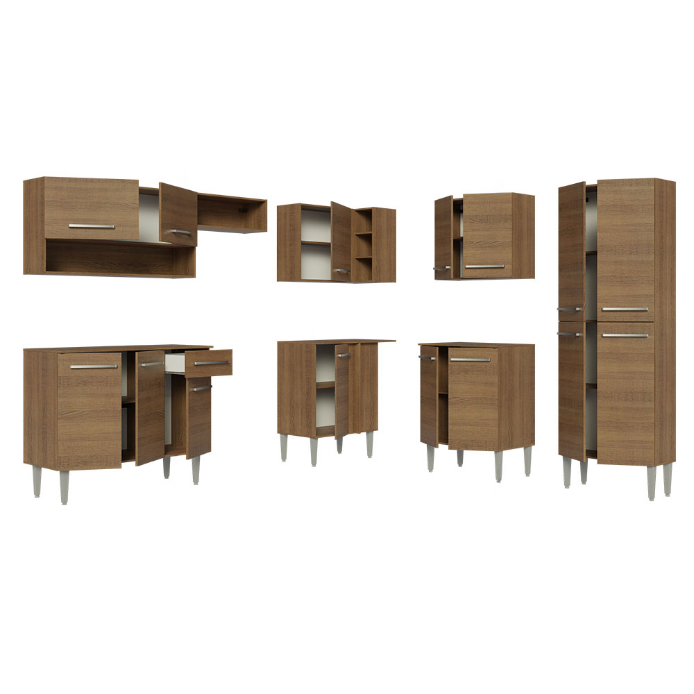 Cocina Integral Esquinera 417cm Marrón Emilly 02