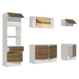 Cocina Integral 240cm Diamante Blanco/Marrón