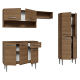 Cocina Integral 229cm sin Fregadero Marrón Emilly Pop 02