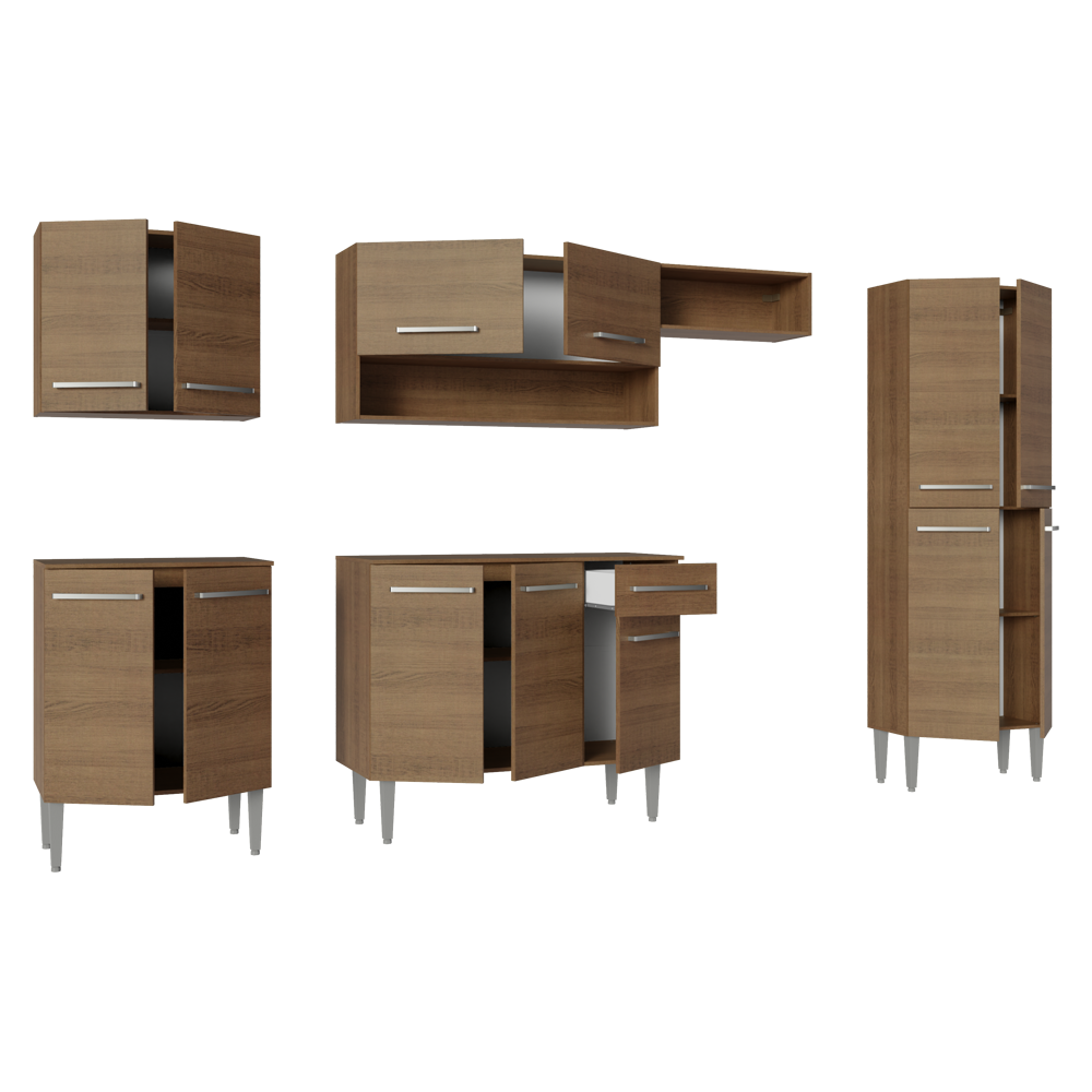 Cocina Integral 293cm Marrón Emilly 01