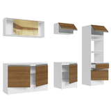 Cocina Integral 240cm Blanco/Marrón Diamante 06