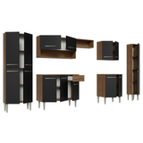 Cocina Integral 325cm Negro/Marrón Emilly Joy