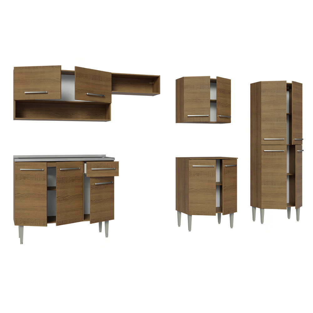 Cocina Integral 293cm con Fregadero Marrón Emilly 09