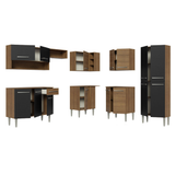 Cocina Integral Esquinera 417 cm Emilly Marrón/Negro 02
