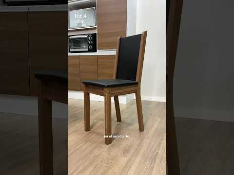 Juego de 4 Sillas 4291 Marrón/Negro