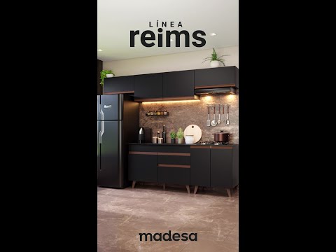 Cocina Integral 190cm Negro Reims Madesa 02