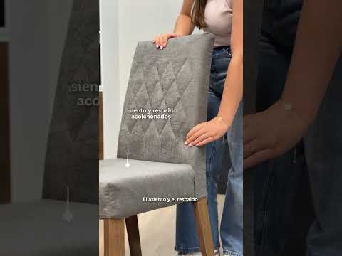 Juego de Comedor Mesa con Encimera de Madera 6 Sillas Marrón/Gris/Silver Hanna