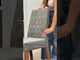 Juego de Comedor Mesa con Encimera de Madera 6 Sillas Marrón/Gris/Silver Hanna